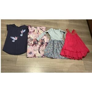 Girls Spring Dress Bundle of 4 Tea Size 10 12 Floral Boho Bird Casual Summer